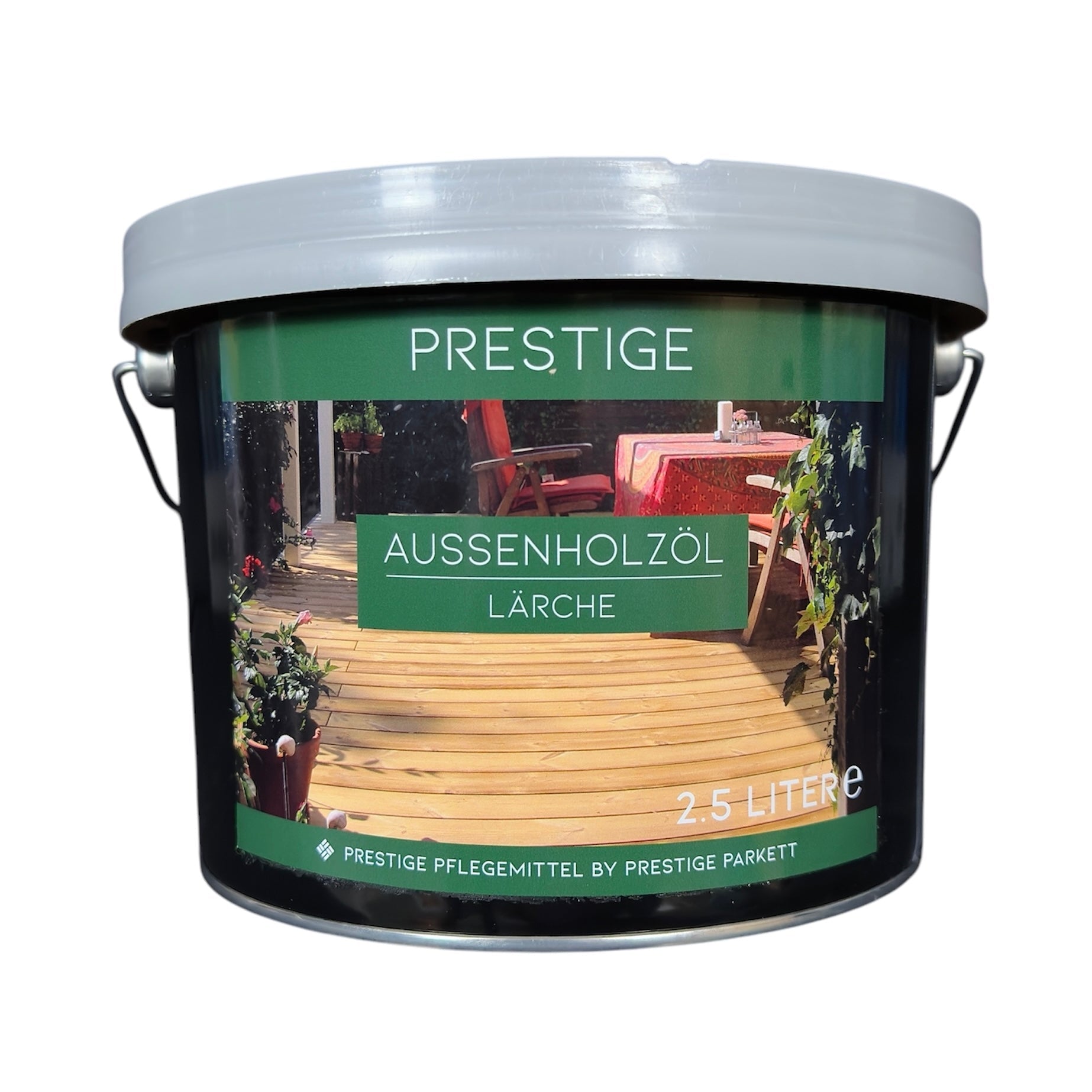 PRESTIGE Aussenholz - Öl | Für Holzterrassen & Gartenholz - UV - Schutz - Prestige Parkett