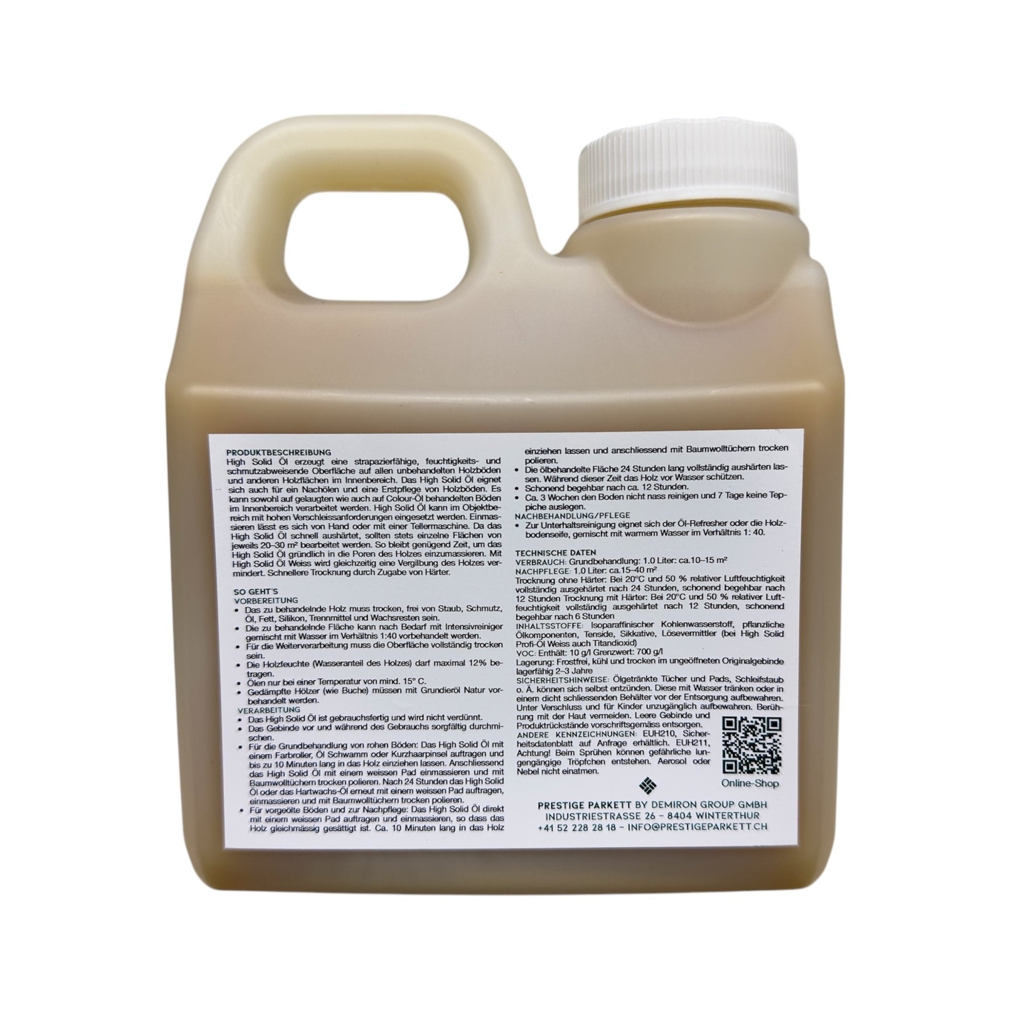 PRESTIGE High Solid - Öl | Öl für geöltes Parkett und andere Holzoberflächen | strapazierfähig & langlebig - Prestige Parkett