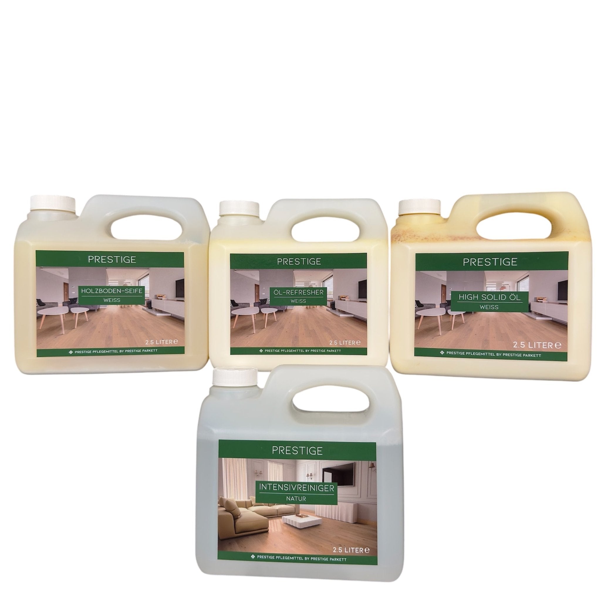 SET - Holzbodenseife | Öl - Refresher | High Solid Öl | Intensivreiniger - Prestige Parkett