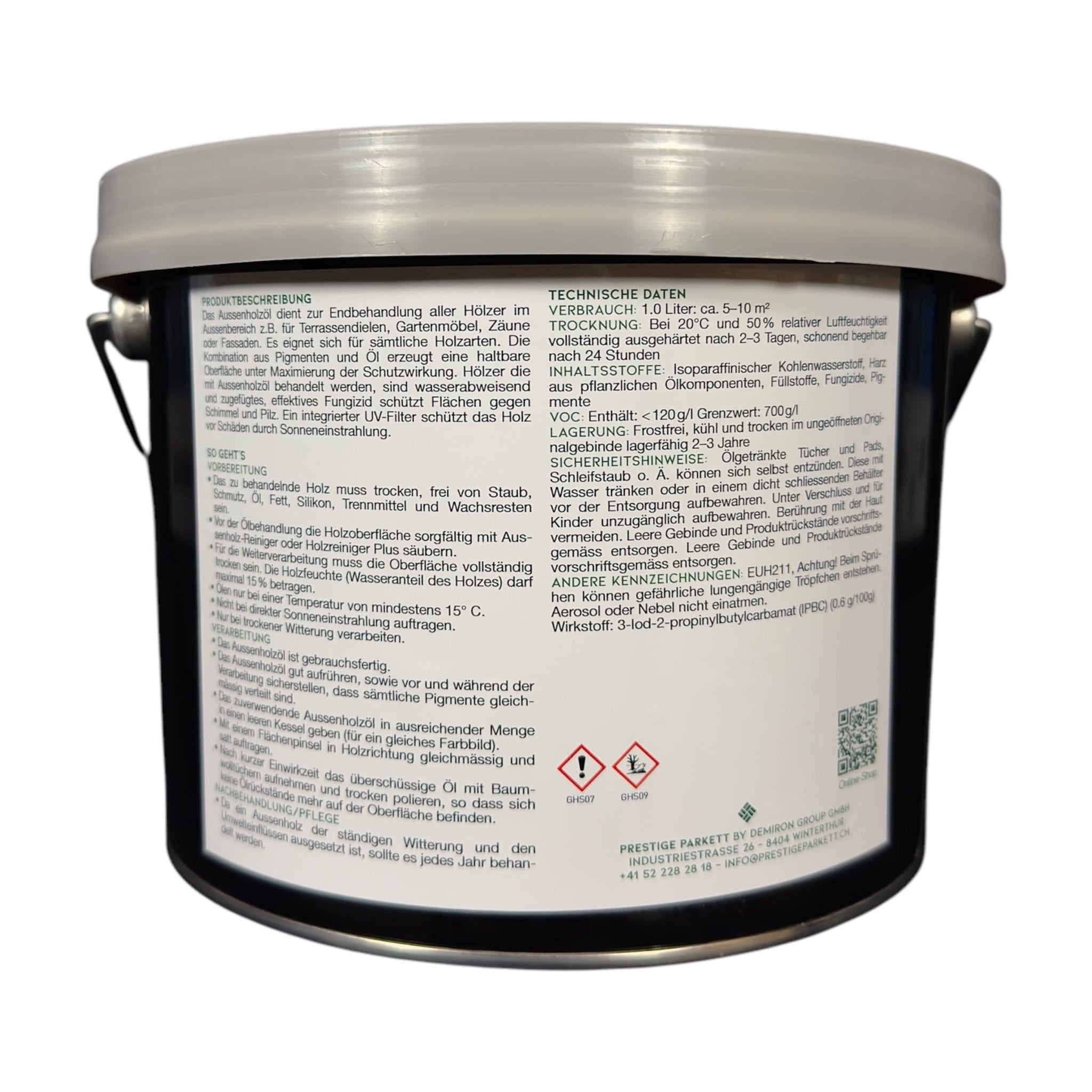 PRESTIGE Aussenholz - Öl | Für Holzterrassen & Gartenholz - UV - Schutz - Prestige Parkett