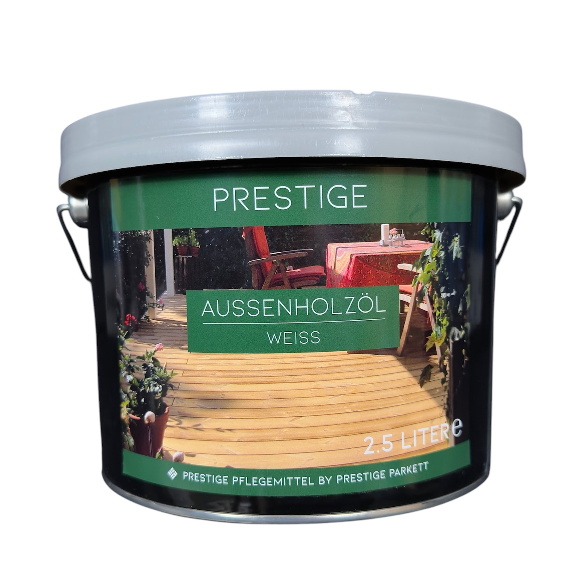 PRESTIGE Aussenholz - Öl | Für Holzterrassen & Gartenholz - UV - Schutz - Prestige Parkett