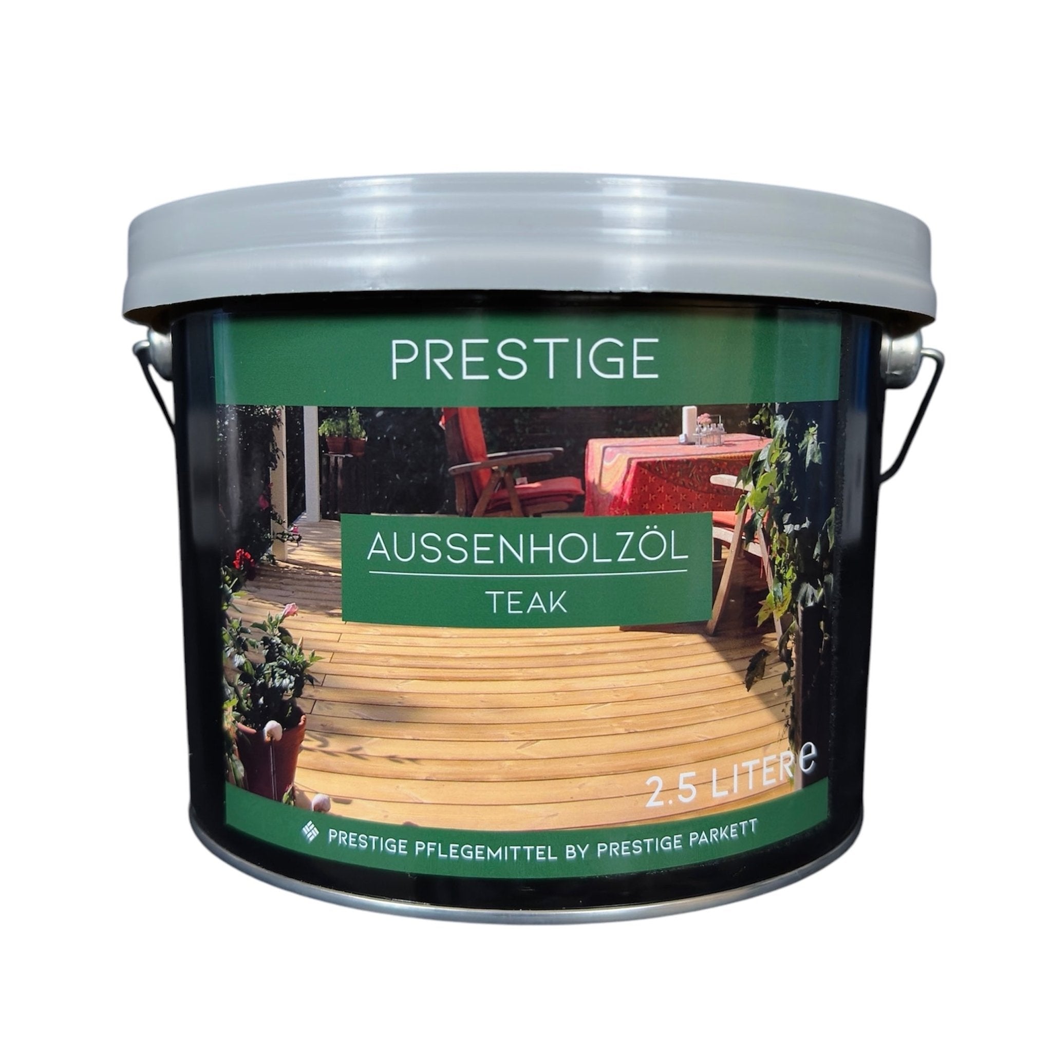 PRESTIGE Aussenholz - Öl | Für Holzterrassen & Gartenholz - UV - Schutz - Prestige Parkett