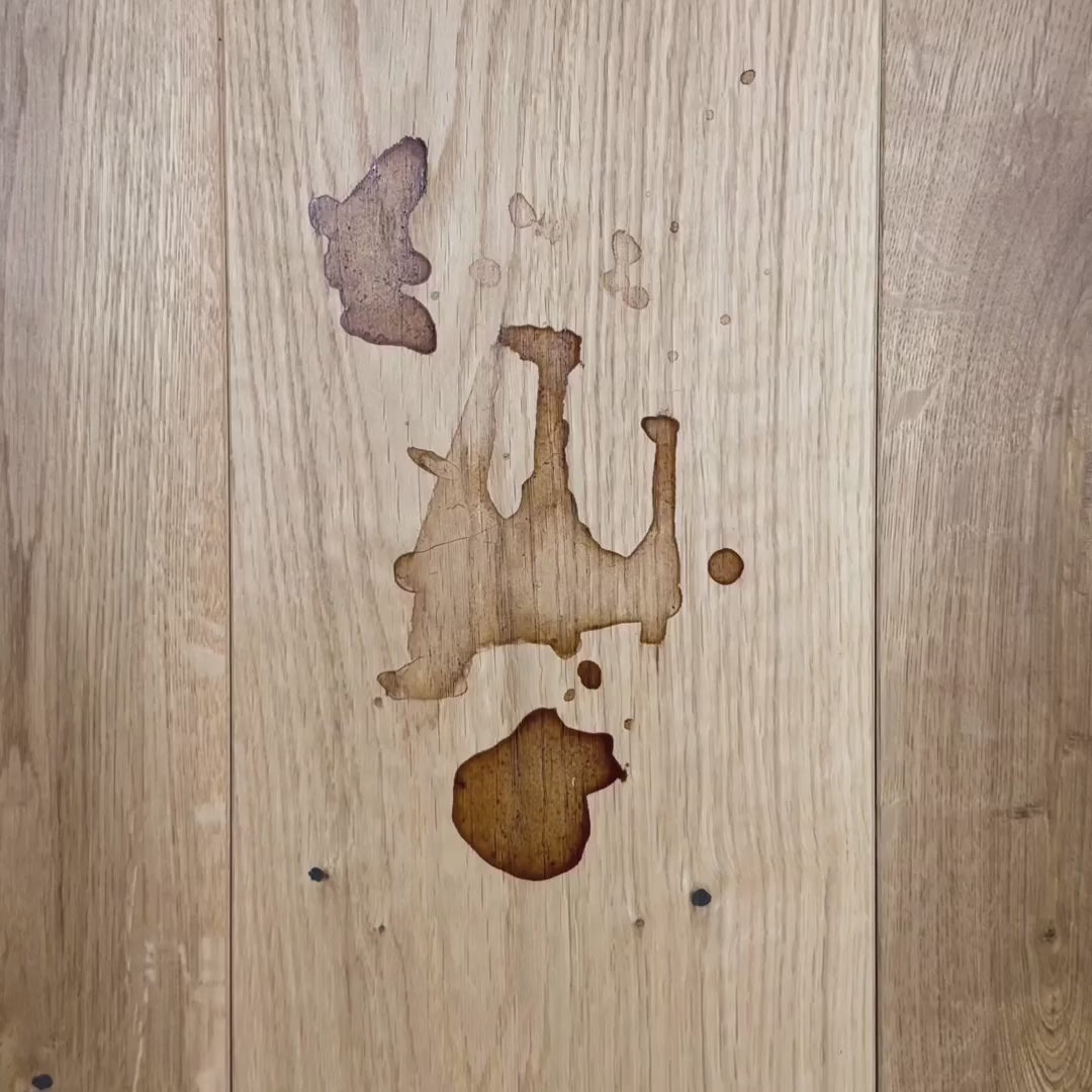 PRESTIGE Holzreiniger Plus | entfernt Wasser-, Öl-, Rotwein- & Gerbsäurenflecken auf Parkettoberflächen | + gratis Schwamm