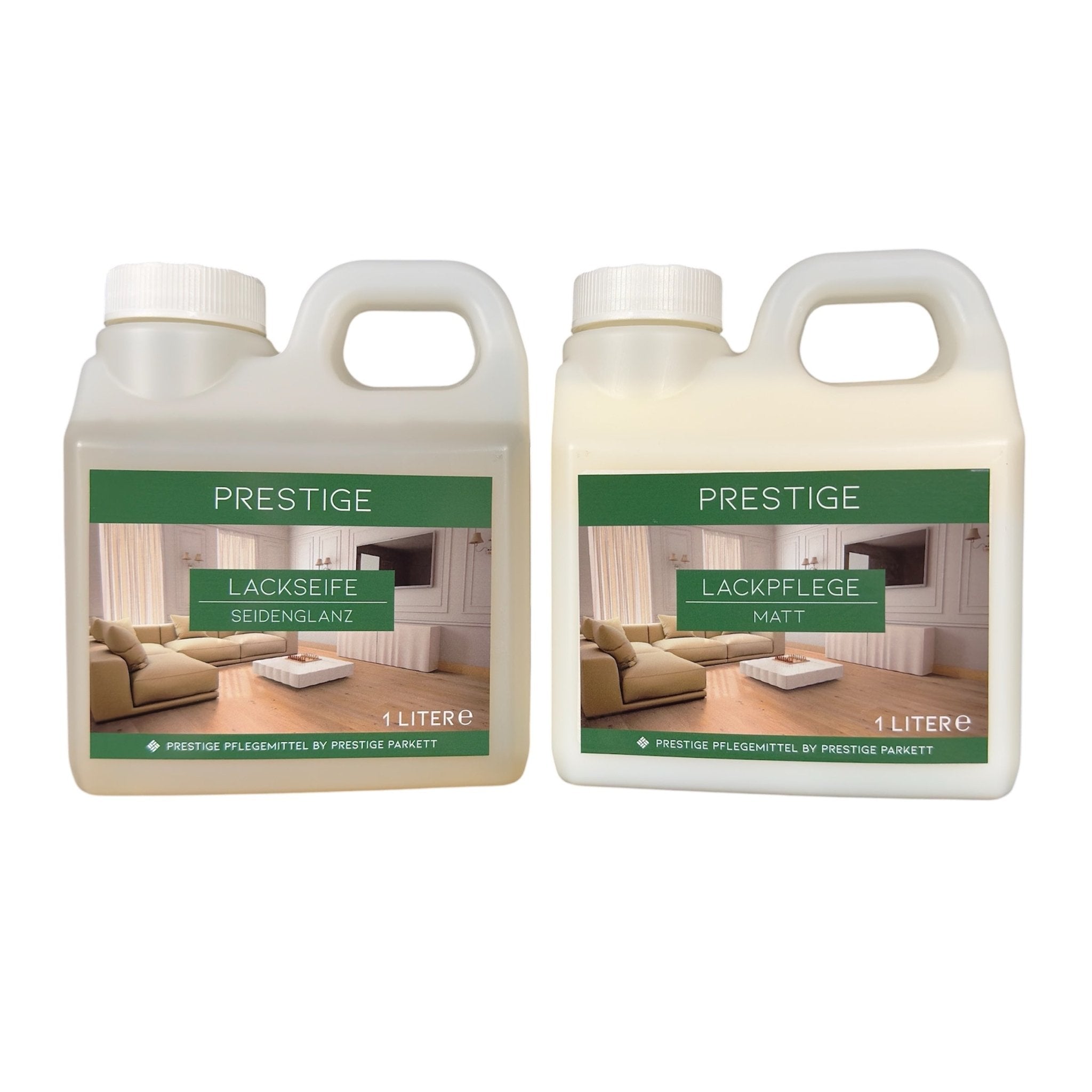 SET - Parkett Lackseife | Lackpflege - Für versiegeltes Parkett, Laminatboden & Vinylboden - Prestige Parkett
